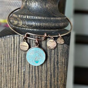 Alex and Ani Rose “YOU ARE ENOUGH” Rose Gold Bangle with Charms